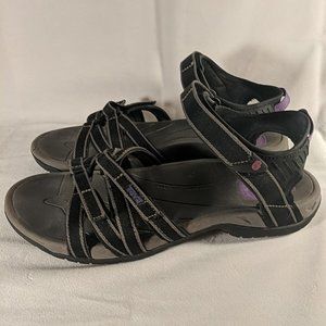 Teva Women’s Tirra Sandal 4266 Shoc Pad Anatomic Footbed Size 10 Black / Purple